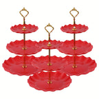 European-Style Plastic Tiered Cake Stand for Parties – 1 or 3-Piece White Dessert Display for Cupcakes, Fruit & Sweets, Birthdays, Weddings & Graduations