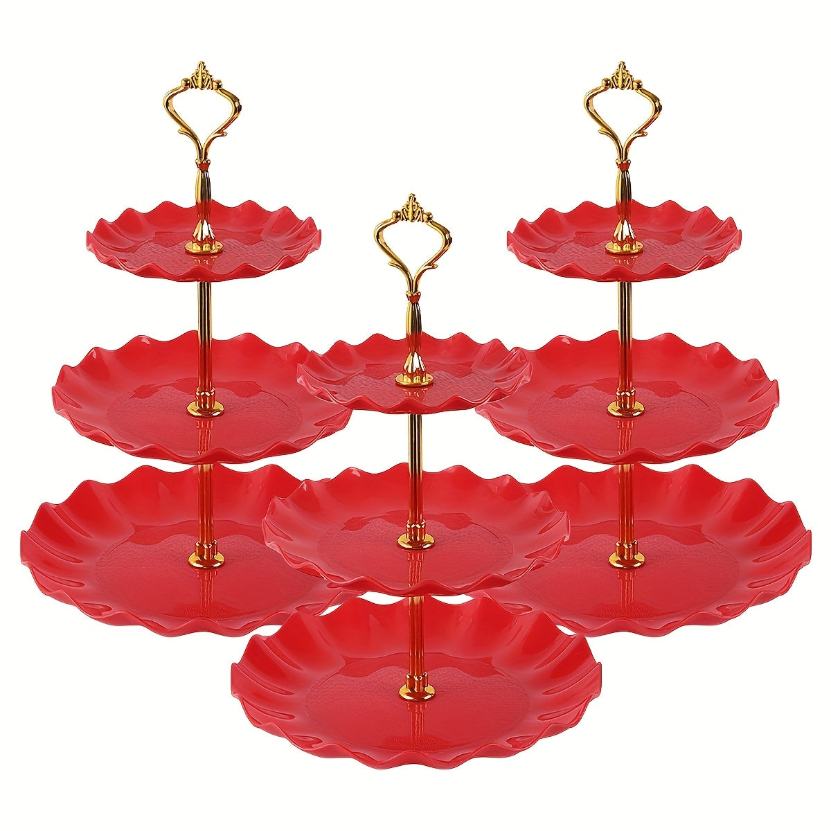 European-Style Plastic Tiered Cake Stand for Parties – 1 or 3-Piece White Dessert Display for Cupcakes, Fruit & Sweets, Birthdays, Weddings & Graduations