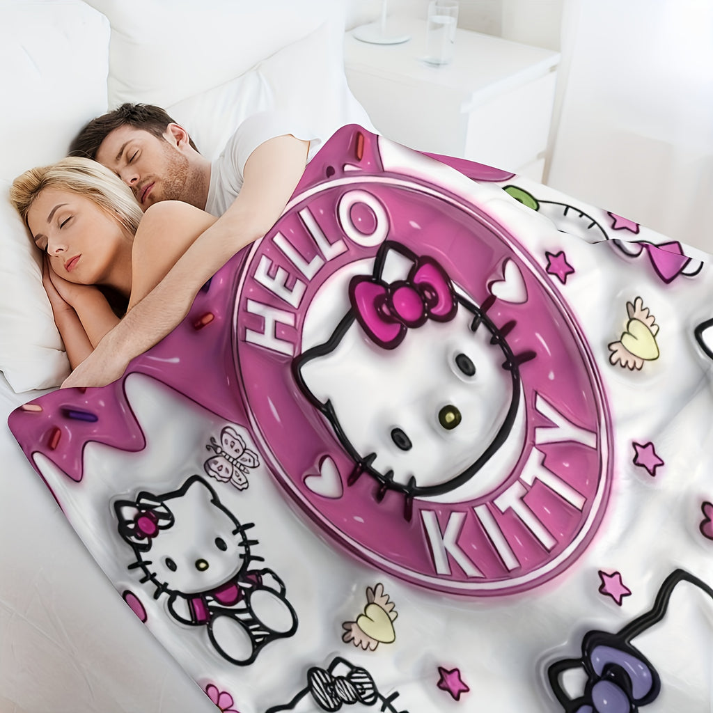 Hello Kitty Throw Blanket – Sanrio Ultra-Soft Polyester, Cozy & Warm, Allergy-Friendly, Machine Washable | 2 Sizes: 50x60 & 60x80 Inch | For Couch, Bed, Office & Bedroom Decor