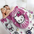Hello Kitty Throw Blanket – Sanrio Ultra-Soft Polyester, Cozy & Warm, Allergy-Friendly, Machine Washable | 2 Sizes: 50x60 & 60x80 Inch | For Couch, Bed, Office & Bedroom Decor