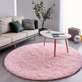 Round Shaggy Rug Soft Fluffy Plush Circular for Bedroom & Living Room – Easy Clean, Tie-Dye & Solid Colors, 3 Sizes 4x4 5x5 6x6ft