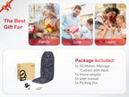 Heated Massage Seat Cushion with 10 Vibration Motors – 5 Modes 3 Intensity Levels Back & Seat Warmer Pad for Recliner Office Chair, 30-Min Auto Shut-Off, Father's Day Mother's Day Gift