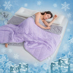 Cooling Blanket for Hot Sleepers - Breathable Dual-Sided Lightweight Quilted Throw, Geometric Pattern Summer Blanket, Sweat Absorbent Soft Bedding, 5 Sizes 6 Colors