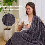 Geometric Pattern Throw Blanket Soft Fluffy Cozy Warm 3D Design Blanket for Couch Sofa Bed Camping Travel Lightweight Flannel Blanket White Blue Grey Multiple Sizes