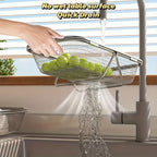 Expandable Stainless Steel Colander | Foldable, Telescopic | Fruit, Vegetable & Pasta Strainer