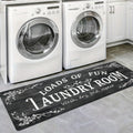 Laundry Room Mat Non-Slip Runner Rug Machine Washable Text Design – Anti-Skid Comfort Standing Mat for Laundry, Kitchen, Bathroom & Porch | Multiple Sizes