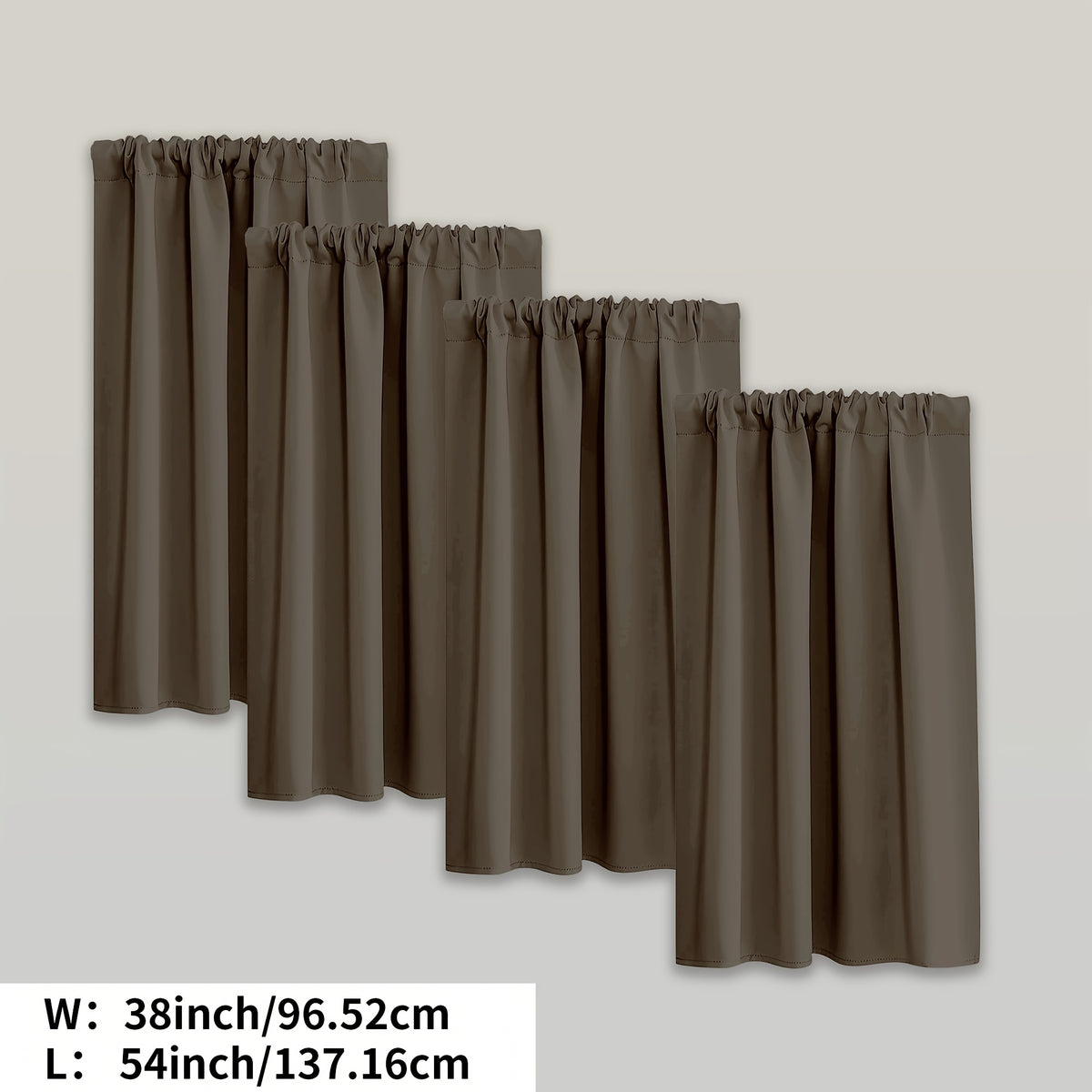 Blackout Curtains Rod Pocket 4 Panels - Thermal Insulated Room Darkening Noise Reducing Matte Drapes for Bedroom Living Room Office, 9 Colors 11 Sizes
