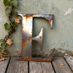 Rustic Metal Letter Wall Decor 12-Inch Tall Slim Iron Alphabet A-Z, Vintage Industrial Wall Art Sign for Home Kitchen Bar Shop, Personalized Name Monogram Holiday Gift for Christmas Thanksgiving – 26 Letters