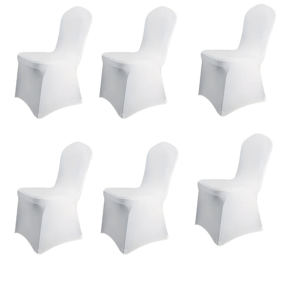 Stretch Spandex Chair Covers 6 12 Pack Machine Washable Wrinkle Resistant - Wedding Banquet Party Event Dining Chair Slipcovers Black White
