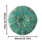Bohemian Round Floor Pillow Thick Cushion – Vintage Colorful Floral Pattern, Fade-Resistant Cotton & PP Cotton, All-Season Decorative Living Accessory, Multiple Colors
