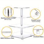 4-Tier Square Acrylic Cupcake Stand with LED Light Strip Holds 52 Cupcakes Dessert Display Tower for Weddings Birthdays Christmas Parties Graduations