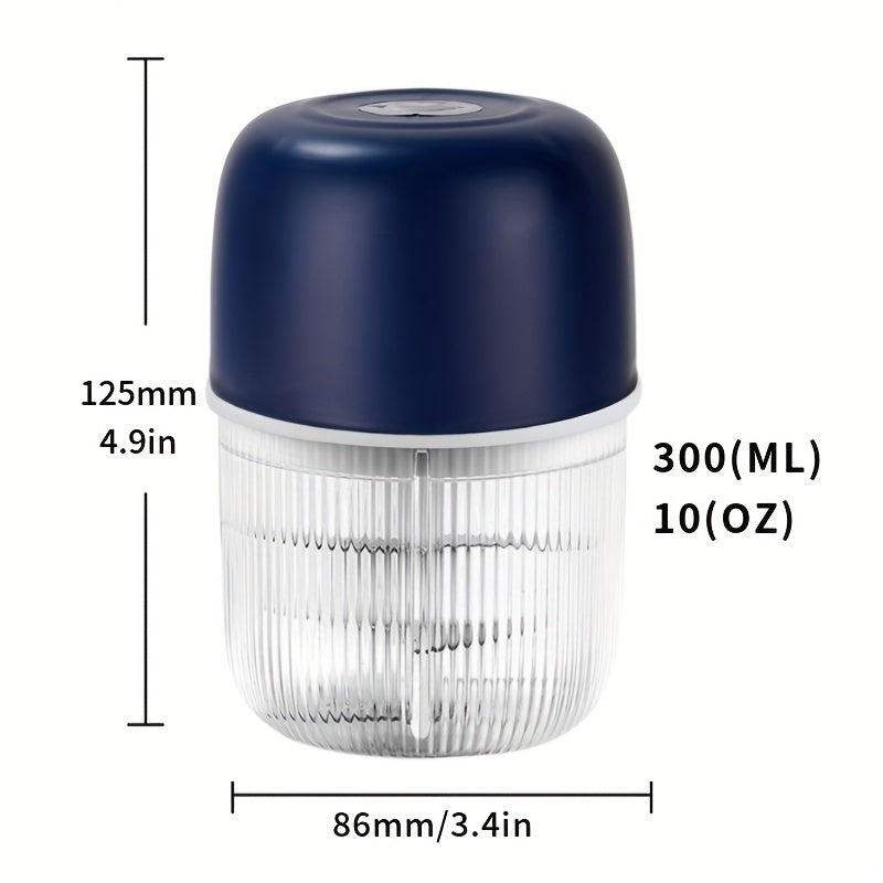 USB Rechargeable Electric Garlic Chopper Mini Portable Food Chopper 6-Blade – Chop Garlic, Ginger, Onion, Chili, Fruits & Meat with One Press | 800mAh Battery