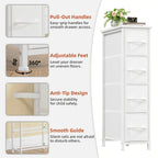 Narrow Dresser with 4 Drawers – Slim Storage Organizer Chest with Removable Fabric Drawers for Bedroom, Bathroom, Closet & Laundry