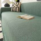 Herringbone Sofa Cover with Tassels – Washable Polyester Throw for 3-Seater, 4-Seater & Large Sofas | Grey, Coffee, Green