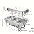 3-Compartment Buffet Food Warmer Chafing Dish Set with Water Tray, Cover & Baking Tray – Stainless Steel Party Server for Holidays, Birthdays & Catering Events