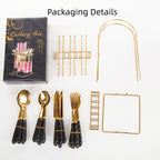24-Piece Marble Pattern Stainless Steel Flatware Set Western Steak Knife Fork Spoon with Gift Box and Storage Rack