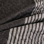 Striped Quilted Coverlet Set 3 Piece – Brushed Soft Warm Black Grey White Bedspread with 2 Pillowcases for Bedroom & Guest Room, No Insert