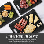 Cutting Board Set 3-Piece Wheat Straw with Granite Pattern – Dual-Sided Dishwasher Safe Chopping Boards for Home Kitchen, Multipurpose Food Prep Tray & Charcuterie Serving Board