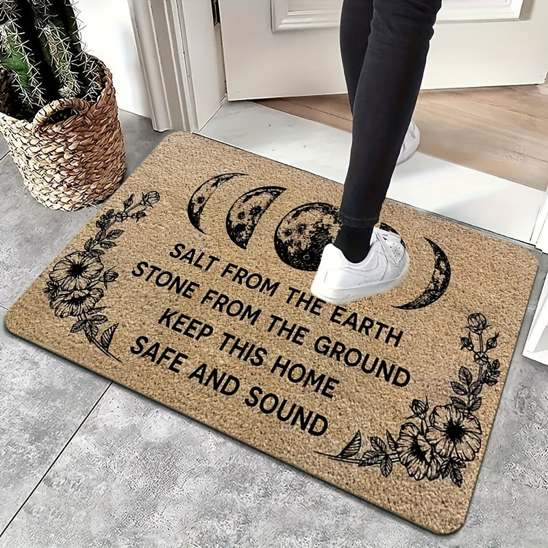 Halloween Witch Doormat Non-Slip Polyester Indoor Outdoor Floor Mat - Spooky Funny Witch Print for Front Door Entryway Porch, Halloween Home Decoration & Gift Idea