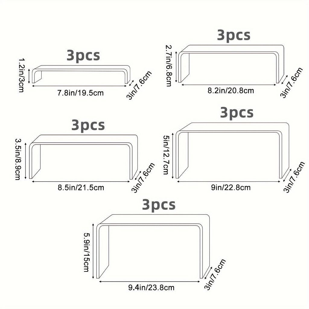 Clear Acrylic Risers for Display, Multi-Pack Riser Display Stands for Funko Pop Figures, Cupcakes, Jewelry & Perfume – Multiple Sizes & Quantities for Home, Halloween & Christmas Decor