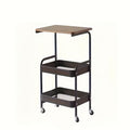 3-Tier Heavy-Duty Metal Rolling Kitchen Cart – Mobile Storage Shelving Unit for Pantry, Apartment & Small Spaces | Sturdy Utility Cart