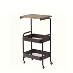 3-Tier Heavy-Duty Metal Rolling Kitchen Cart – Mobile Storage Shelving Unit for Pantry, Apartment & Small Spaces | Sturdy Utility Cart