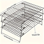 Collapsible Stackable Baking Cooling Racks Set of 3 – Space-Saving Foldable Wire Rack for Cookies, Cakes & Bread | Essential Kitchen Baking Tool