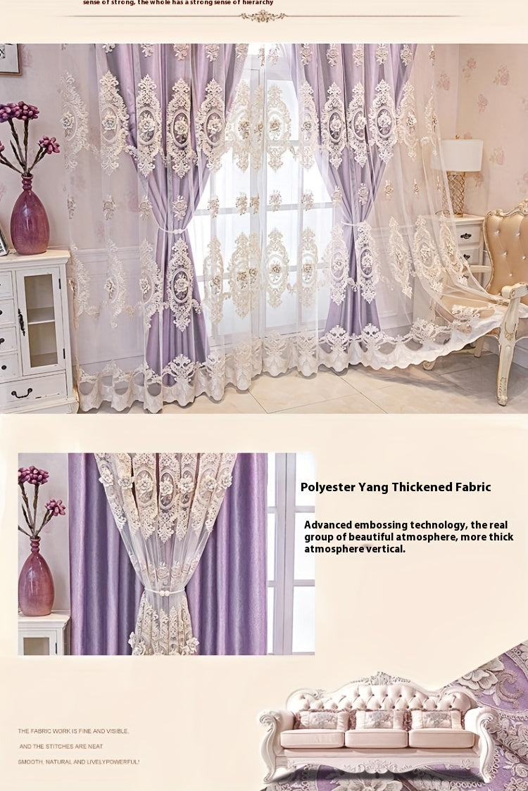 Luxury Blackout Curtains for Bedroom Living Room, European 3D Jacquard Embroidery Grommet Top Window Drapes, Thermal Insulated Light Blocking Machine Washable Panels