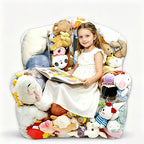 Stuffed Animal Storage Bean Bag Chair – Transparent PVC Plush Toy Organizer Sofa for Kids Room & Playroom, Large Capacity Doll Storage, Easy to Clean, Available in Round Bag & Sofa Styles