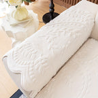 Faux Rabbit Fur Sofa Cover Thick Winter Warm Couch Protector Non-Slip Machine Washable Pet-Friendly Floral Sofa Slipcover for 1 2 3 4 Seater Living Room Bedroom