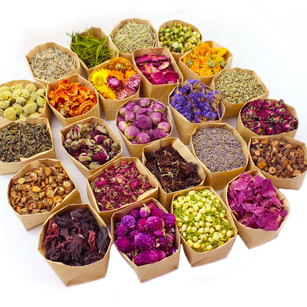 Dried Flowers Craft Set 24pcs Roses Jasmine Peony Lavender Forget-Me-Not Dried Plant Kit for Resin Jewelry Making DIY Candle Soap Scrapbooking Seasonal Decor