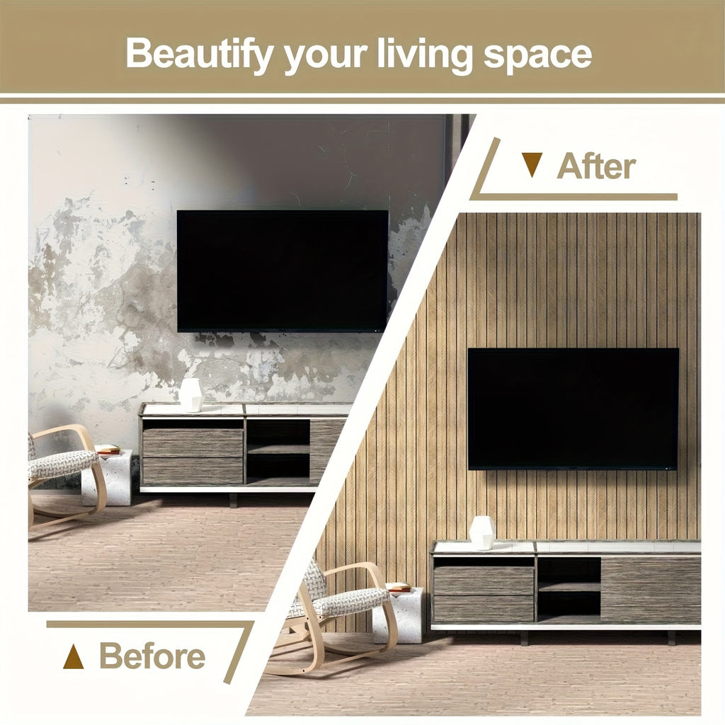 Peel and Stick 3D Wood Grain Wall Panels – Self-Adhesive Soundproof Vinyl Planks for Walls & Ceilings, Matte Finish, No Tools Needed, Modern Home Decor