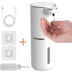 Smart Sensor Automatic Soap Dispenser Nickel Wall-Mount USB Quick Charging with Power Display, 4-Level Adjustable Flow Rate, No-Touch 400ml Foam & Liquid Soap Dispenser for Bathroom Kitchen