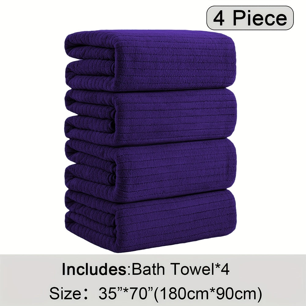 Oversized Bath Towel Set 4 Piece 35x71 Inch – Ultra Soft Quick-Dry Absorbent Microfiber Towels for Bathroom Spa Gym Travel, 10 Colors