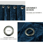 Luxury Distressed Crushed Velvet Curtains - 4-Piece Set (2 Panels + 2 Tiebacks), Grommet Top, Room Darkening | 10 Colors, 3 Sizes