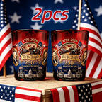 250th Anniversary Whiskey Glasses Set of 2 – 1776-2026 Commemorative We the People Gradient Glass Tumblers, 10oz Oval Gift for Patriotic Celebrations