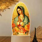 Guadalupe Prayer Night Light with Warm White Glow & Switch Control – Christian Home Decor for Prayer Room, Baptism Gift, Worship Altar & Spiritual Atmosphere