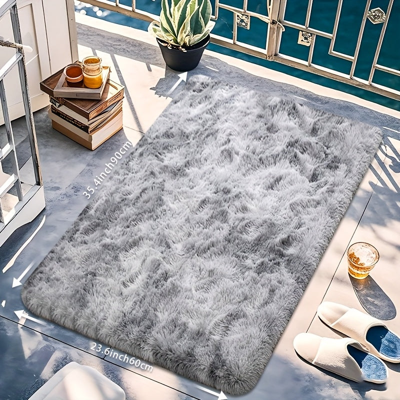 Tie-Dye Plush Fluffy Area Rug for Living Room Bedroom – Soft Non-Slip Indoor Carpet, Water-Absorbent Luxury Shaggy Mat, Modern Home Decor, Multiple Sizes