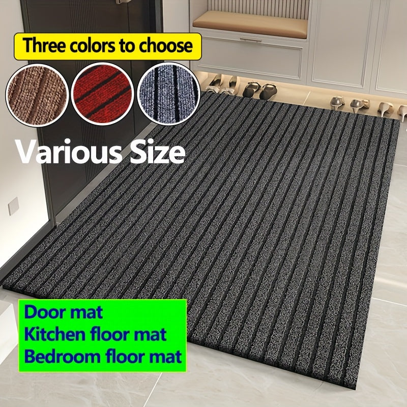 Striped Non-Slip Floor Mat with Rubber Bottom - Dust Removal Entrance Door Mat for Kitchen, Entryway & Indoor Use, Easy Clean Durable Carpet Mat in Multiple Sizes & Colors