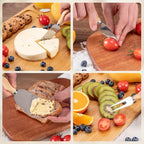 Wood Cheese Board Set with 4 Stainless Steel Knives 14x11 Inch Charcuterie Platter Appetizer Board for Party Wedding Gift Set of 1 or 2