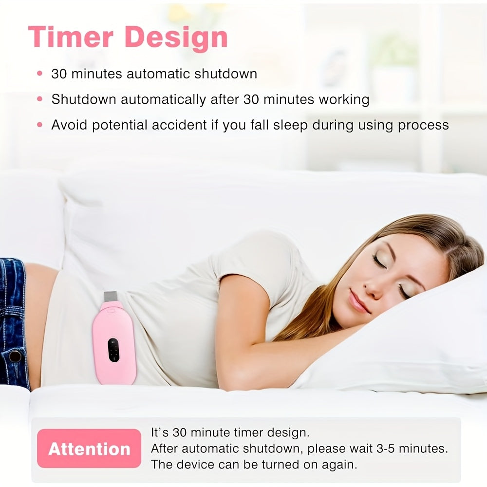 Cordless Portable Heating Pad with 6 Heat Levels & 6 Massage Modes – Wearable Electric Cramp Relief & Body Warmer for Women & Men, 4 Colors, Holiday & Valentine's Day Gift