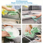 12-Pack Kitchen Dishcloths Double-Sided Reusable Cleaning Cloths – Highly Absorbent Cotton Dish Towels for Kitchen Surfaces & Wine Glass Cleaning, Non-Lint Multicolor Set