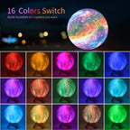 Moon Lamp 3D Galaxy Night Light 16 Colors 5.9 Inch with Wooden Stand & Remote Control USB - Color Changing LED Moon Globe Lamp, Perfect Birthday Gift for Women Men Couples Kids Room Home Decor