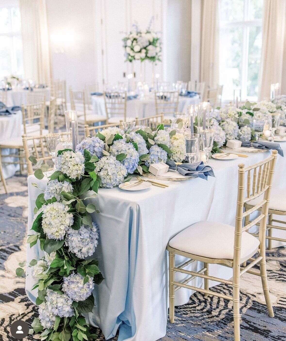 Silky Hydrangea Artificial Flowers 20/40 Pack, 16.2 Inch Blue & White – Outdoor Faux Hydrangea Stems for Wedding, Garden, Home Party, Exhibition & Christmas Decorations