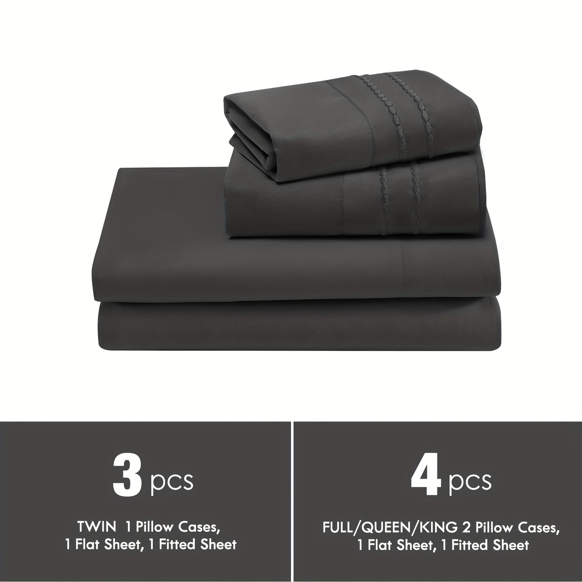 Deep Pocket Bed Sheet Set 3/4 Pcs Cooling Soft Breathable Fade-Resistant Bedding – All-Season Comfort for Twin Full Queen King, 9 Colors, Dorms & Guest Rooms