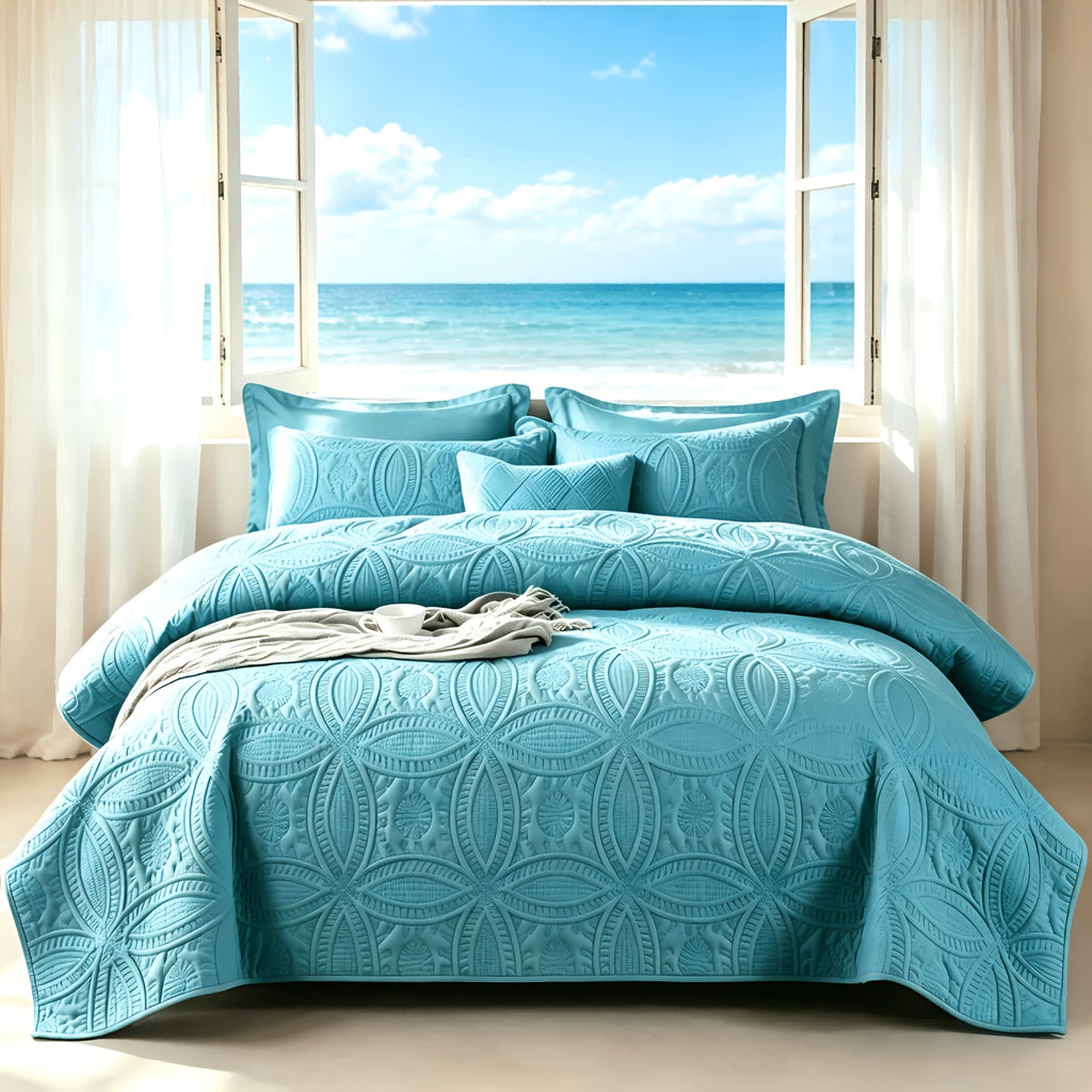 Lightweight Embossed Blanket Set with Pillowcases – Ultra Soft Textured Bed Blanket Twin Queen King, Breathable All Season Blanket for Bedroom Sofa Couch