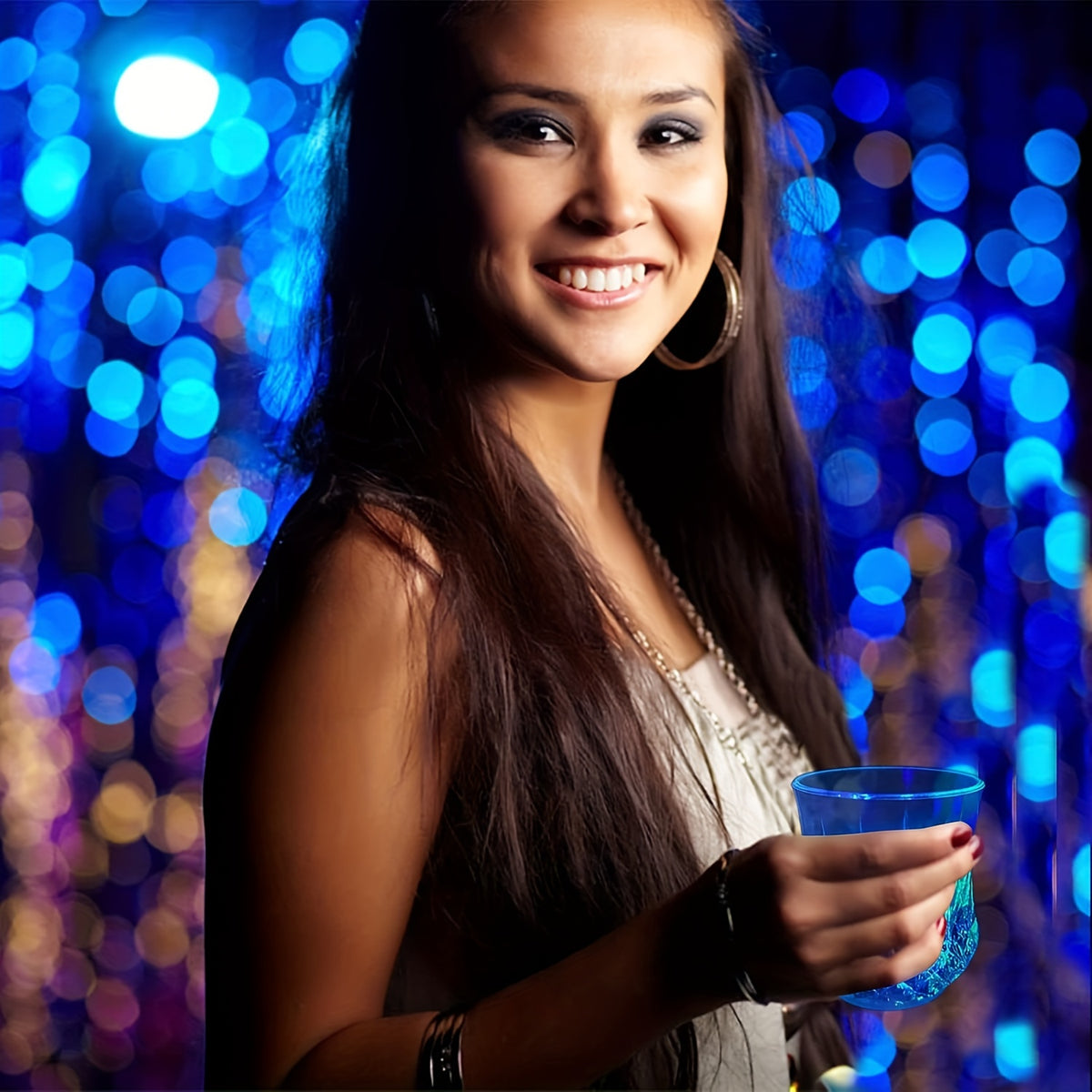 LED Light Up Cups Set of 2 | Water Activated Glowing Wine Glasses Multicolor Flashing Drinkware for Party Bar Easter