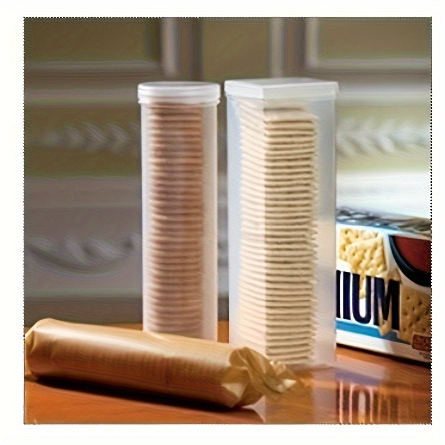 Stackable Airtight Food Storage Containers with Flip-Top Lids, Set of 2 – Transparent PP Plastic, Round & Rectangular, for Pasta, Snacks & Pantry Organization