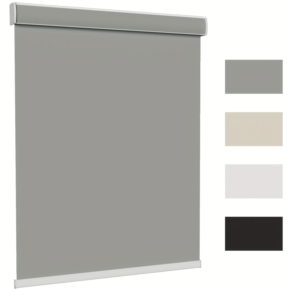 Cordless Blackout Roller Blinds Easy Install Privacy Window Shades | Room Darkening Roll Blinds for Home Office Living Room, Black White Grey Beige, 18 Width Options