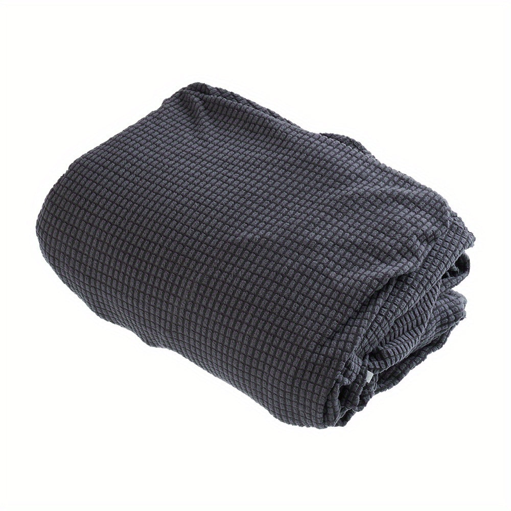 Solid Color Jacquard Sofa Cover Full Coverage High Stretch Non-Slip Machine Washable All Season Pet Friendly Couch Protector Living Room Office